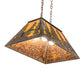 Meyda Lighting Tall Pines 24" 3-Light Dark Burnished Antique Copper Island Pendant Light With Amber Mica Shade Glass