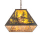 Meyda Lighting Tall Pines 24" 3-Light Dark Burnished Antique Copper Island Pendant Light With Amber Mica Shade Glass