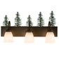 Meyda Lighting Tall Pines 24" 3-Light Oil Rubbed Bronze & Green Trees Vanity Light With White Shade Glass