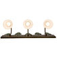 Meyda Lighting Tall Pines 24" 3-Light Oil Rubbed Bronze & Green Trees Vanity Light With White Shade Glass