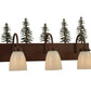 Meyda Lighting Tall Pines 24" 3-Light Rust Vanity Light With White Opal Shade Glass