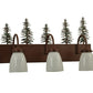 Meyda Lighting Tall Pines 24" 3-Light Rust Vanity Light With White Opal Shade Glass