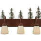 Meyda Lighting Tall Pines 24" 3-Light Rust Vanity Light With White Opal Shade Glass