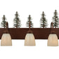 Meyda Lighting Tall Pines 24" 3-Light Rust Vanity Light With White Opal Shade Glass