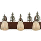 Meyda Lighting Tall Pines 24" 3-Light Rust Vanity Light With White Opal Shade Glass