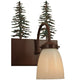 Meyda Lighting Tall Pines 24" 3-Light Rust Vanity Light With White Opal Shade Glass