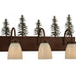 Meyda Lighting Tall Pines 24" 3-Light Rust Vanity Light With White Opal Shade Glass