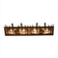 Meyda Lighting Tall Pines 24" 4-Light Antique Copper Vanity Light With Silver Mica Shade Glass