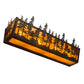 Meyda Lighting Tall Pines 24" 4-Light Black Satin Wrought Iron Vanity Light With Amber Mica Shade Glass