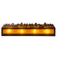 Meyda Lighting Tall Pines 24" 4-Light Black Satin Wrought Iron Vanity Light With Amber Mica Shade Glass