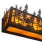 Meyda Lighting Tall Pines 24" 4-Light Black Satin Wrought Iron Vanity Light With Amber Mica Shade Glass