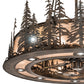 Meyda Lighting Tall Pines 242619 48" 21-Light Dark Burnished Antique Copper Chandelier With Silver Mica Shade Glass and Fan