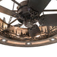 Meyda Lighting Tall Pines 242619 48" 21-Light Dark Burnished Antique Copper Chandelier With Silver Mica Shade Glass and Fan