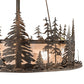 Meyda Lighting Tall Pines 242619 48" 21-Light Dark Burnished Antique Copper Chandelier With Silver Mica Shade Glass and Fan