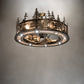 Meyda Lighting Tall Pines 243947 45" 24-Light Antique Copper Chandelier With Silver Mica Shade Glass and Fan