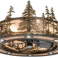 Meyda Lighting Tall Pines 243947 45" 24-Light Antique Copper Chandelier With Silver Mica Shade Glass and Fan