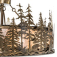 Meyda Lighting Tall Pines 243947 45" 24-Light Antique Copper Chandelier With Silver Mica Shade Glass and Fan