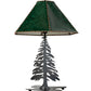 Meyda Lighting Tall Pines 25" Black Table Lamp With Forest Green Faux Leather Shade
