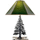 Meyda Lighting Tall Pines 25" Black Table Lamp With Forest Green Faux Leather Shade