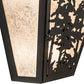 Meyda Lighting Tall Pines 256202 13" 2-Light Textured Black Wall Sconce With Silver Mica Shade Glass