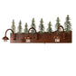 Meyda Lighting Tall Pines 28" 3-Light Vintage Copper & Green Trees Vanity Light With White Opal Shade Glass