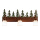 Meyda Lighting Tall Pines 28" 3-Light Vintage Copper & Green Trees Vanity Light With White Opal Shade Glass