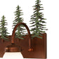 Meyda Lighting Tall Pines 28" 3-Light Vintage Copper & Green Trees Vanity Light With White Opal Shade Glass