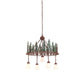 Meyda Lighting Tall Pines 28" 5-Light Rust & Green Trees Chandelier With White Shade Glass