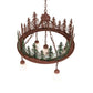 Meyda Lighting Tall Pines 28" 5-Light Rust & Green Trees Chandelier With White Shade Glass