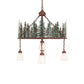 Meyda Lighting Tall Pines 28" 5-Light Rust & Green Trees Chandelier With White Shade Glass