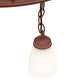 Meyda Lighting Tall Pines 28" 5-Light Rust & Green Trees Chandelier With White Shade Glass