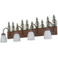 Meyda Lighting Tall Pines 29486 35" 4-Light Rust & Green Trees Vanity Light With White Shade Glass