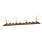 Meyda Lighting Tall Pines 29486 35" 4-Light Rust & Green Trees Vanity Light With White Shade Glass