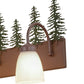 Meyda Lighting Tall Pines 29486 35" 4-Light Rust & Green Trees Vanity Light With White Shade Glass