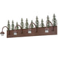 Meyda Lighting Tall Pines 29486 35" 4-Light Rust & Green Trees Vanity Light With White Shade Glass