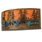 Meyda Lighting Tall Pines 30" 2-Light Antique Copper Wall Sconce With Multi-Colored Shade Glass