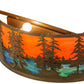 Meyda Lighting Tall Pines 30" 2-Light Antique Copper Wall Sconce With Multi-Colored Shade Glass