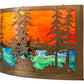 Meyda Lighting Tall Pines 30" 2-Light Antique Copper Wall Sconce With Multi-Colored Shade Glass
