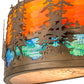 Meyda Lighting Tall Pines 30" 2-Light Antique Copper Wall Sconce With Multi-Colored Shade Glass