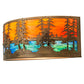 Meyda Lighting Tall Pines 30" 2-Light Antique Copper Wall Sconce With Multi-Colored Shade Glass