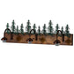 Meyda Lighting Tall Pines 30" 3-Light Vintage Copper & Green Trees Vanity Light With White Opal Shade Glass