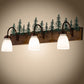 Meyda Lighting Tall Pines 30" 3-Light Vintage Copper & Green Trees Vanity Light With White Opal Shade Glass