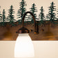 Meyda Lighting Tall Pines 30" 3-Light Vintage Copper & Green Trees Vanity Light With White Opal Shade Glass