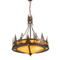 Meyda Lighting Tall Pines 30" 4-Light Antique Copper Inverted Pendant Light With Ambra Sienna Idalight Shade