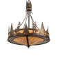 Meyda Lighting Tall Pines 30" 4-Light Antique Copper Inverted Pendant Light With Ambra Sienna Idalight Shade