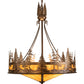 Meyda Lighting Tall Pines 30" 4-Light Antique Copper Inverted Pendant Light With Ambra Sienna Idalight Shade