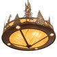 Meyda Lighting Tall Pines 30" 4-Light Antique Copper Inverted Pendant Light With Ambra Sienna Idalight Shade