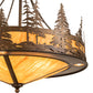 Meyda Lighting Tall Pines 30" 4-Light Antique Copper Inverted Pendant Light With Ambra Sienna Idalight Shade