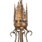 Meyda Lighting Tall Pines 30" 4-Light Antique Copper Inverted Pendant Light With Ambra Sienna Idalight Shade