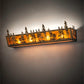 Meyda Lighting Tall Pines 30" 4-Light Antique Copper Vanity Light With Amber Mica Shade Glass